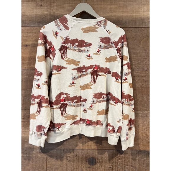 THE GREAT. The Slouch horse Cotton Sweatshirt - White Patt size 0/ XS - Picture 5 of 8